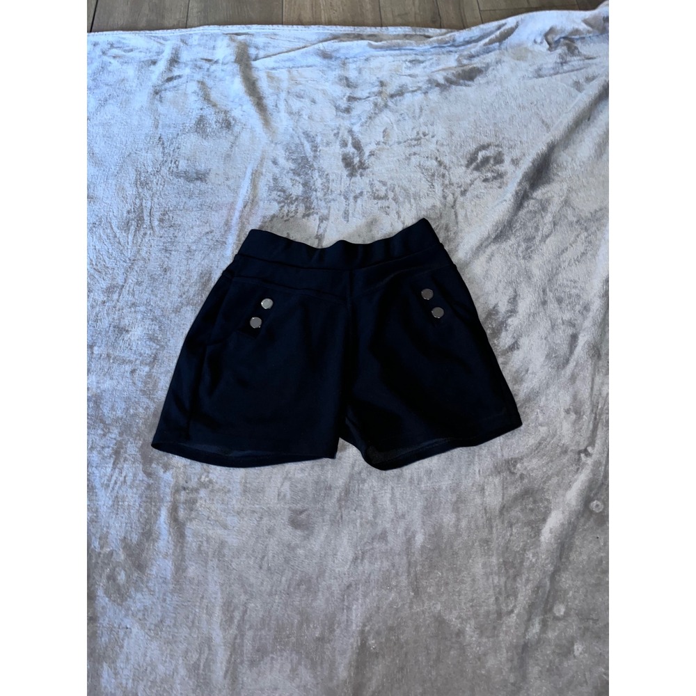 Fuego Moda Black High Waisted Button Detail Shorts L/XL